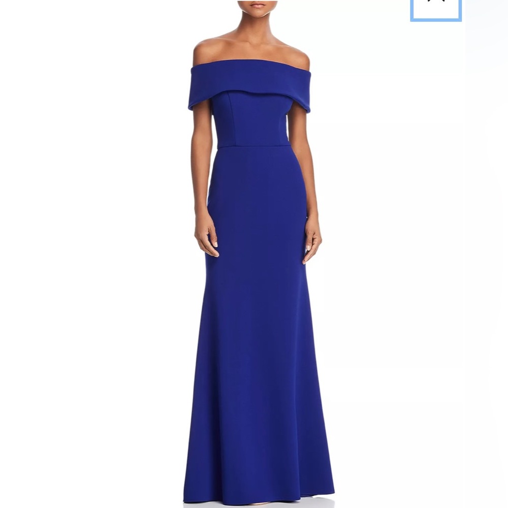 Aqua off the shoulder maxi scuba gown NWT